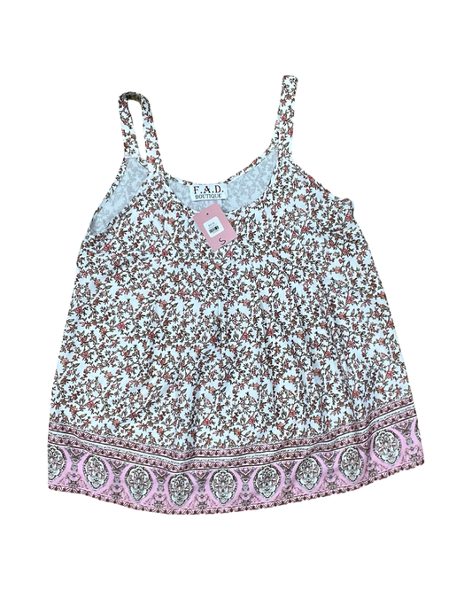 Top Sleeveless By Clothes Mentor In Pink & White, Size:S
