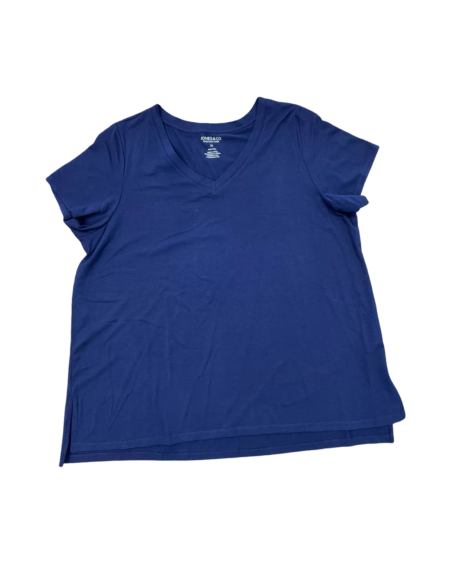 Top Ss By Jones And Co In Navy, Size:2X