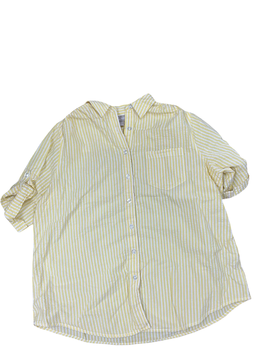 Top 3/4 Sleeve By Woman Within In Yellow, Size:Xl
