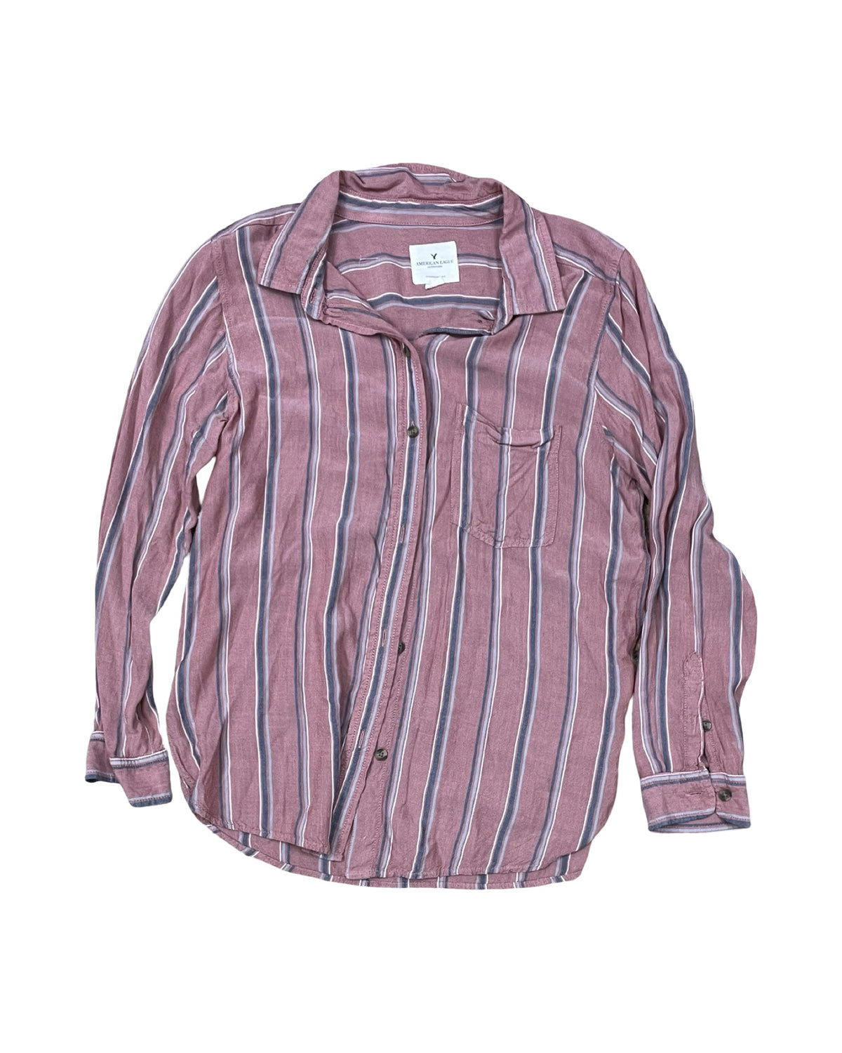 Blouse Ls By American Eagle In Pink, Size:S