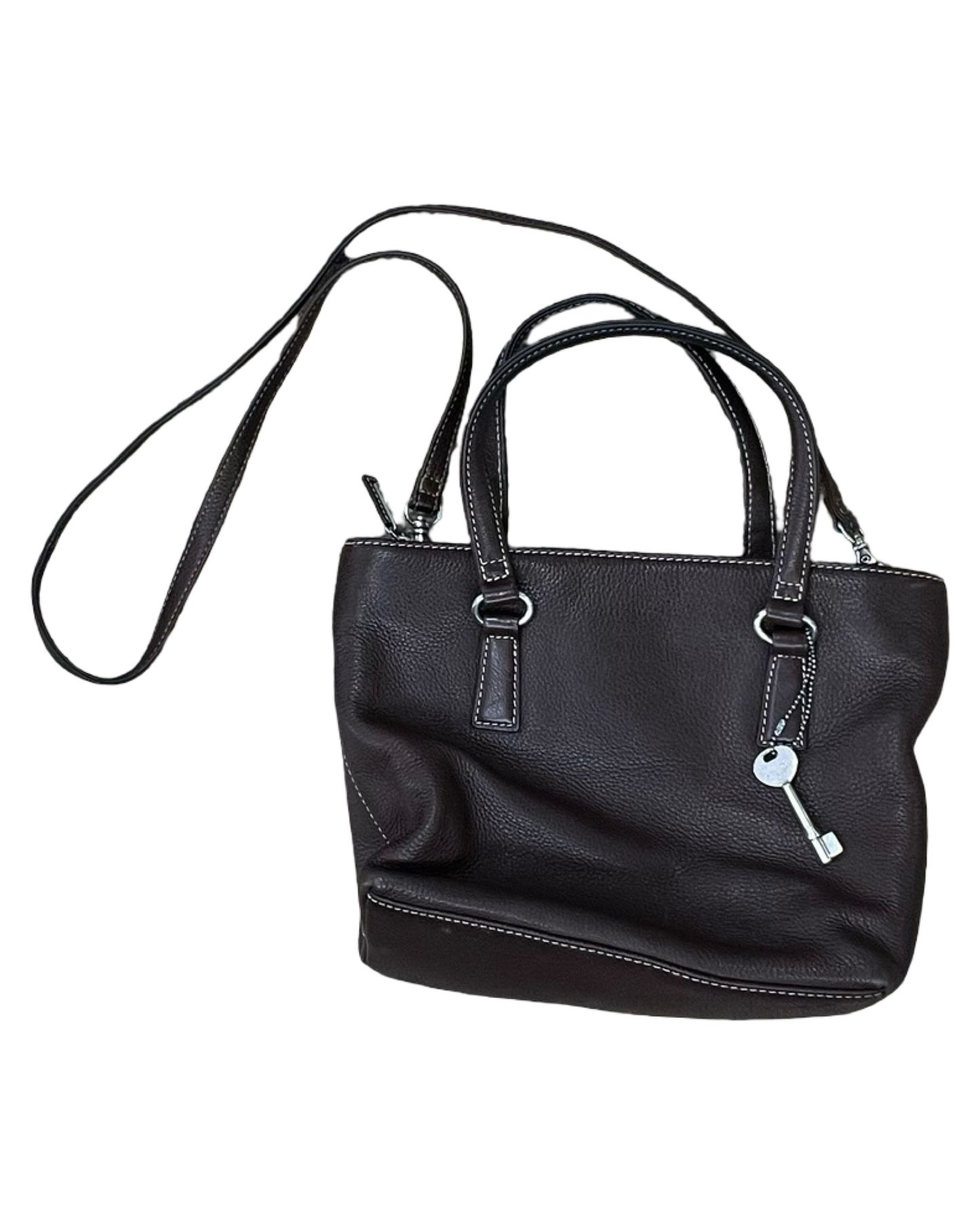 Crossbody Leather By Fossil In Brown, Size:Medium