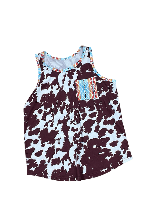 Top Sleeveless By Clothes Mentor In Purple & White, Size:M