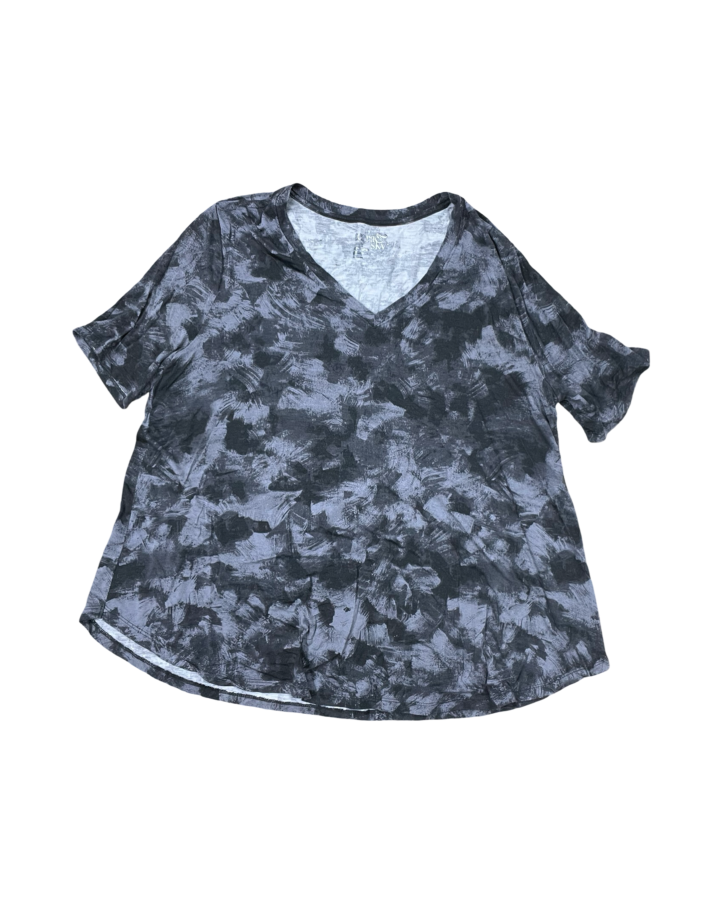 Top Ss By Terra & Sky In Grey, Size:1X