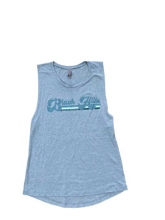 Top Sleeveless By Next Level In Blue, Size:L