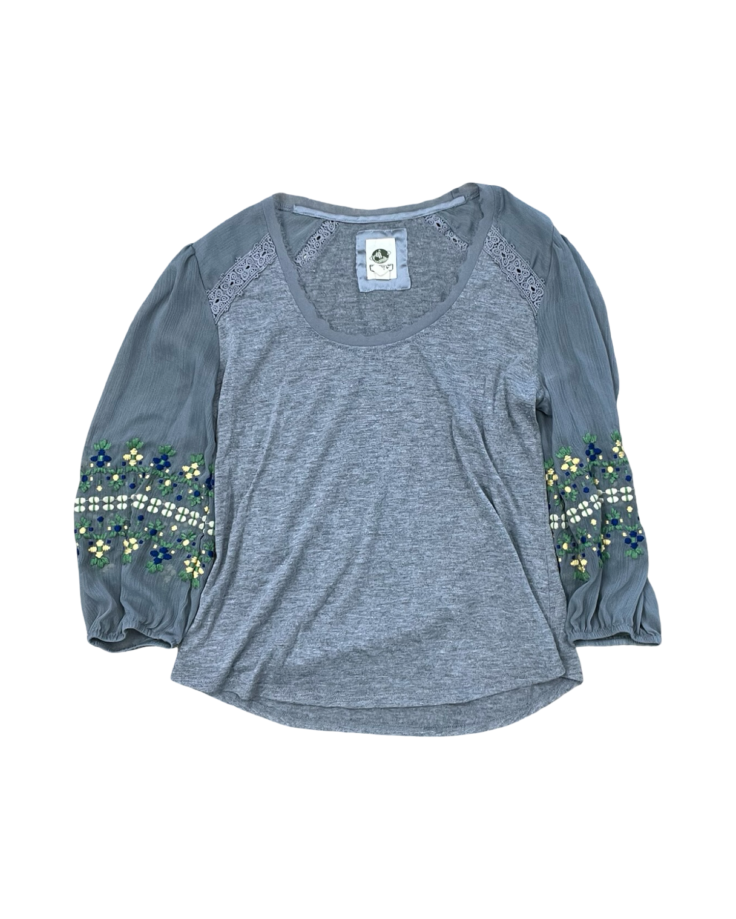 Top 3/4 Sleeve By Tiny In Grey, Size:Xs