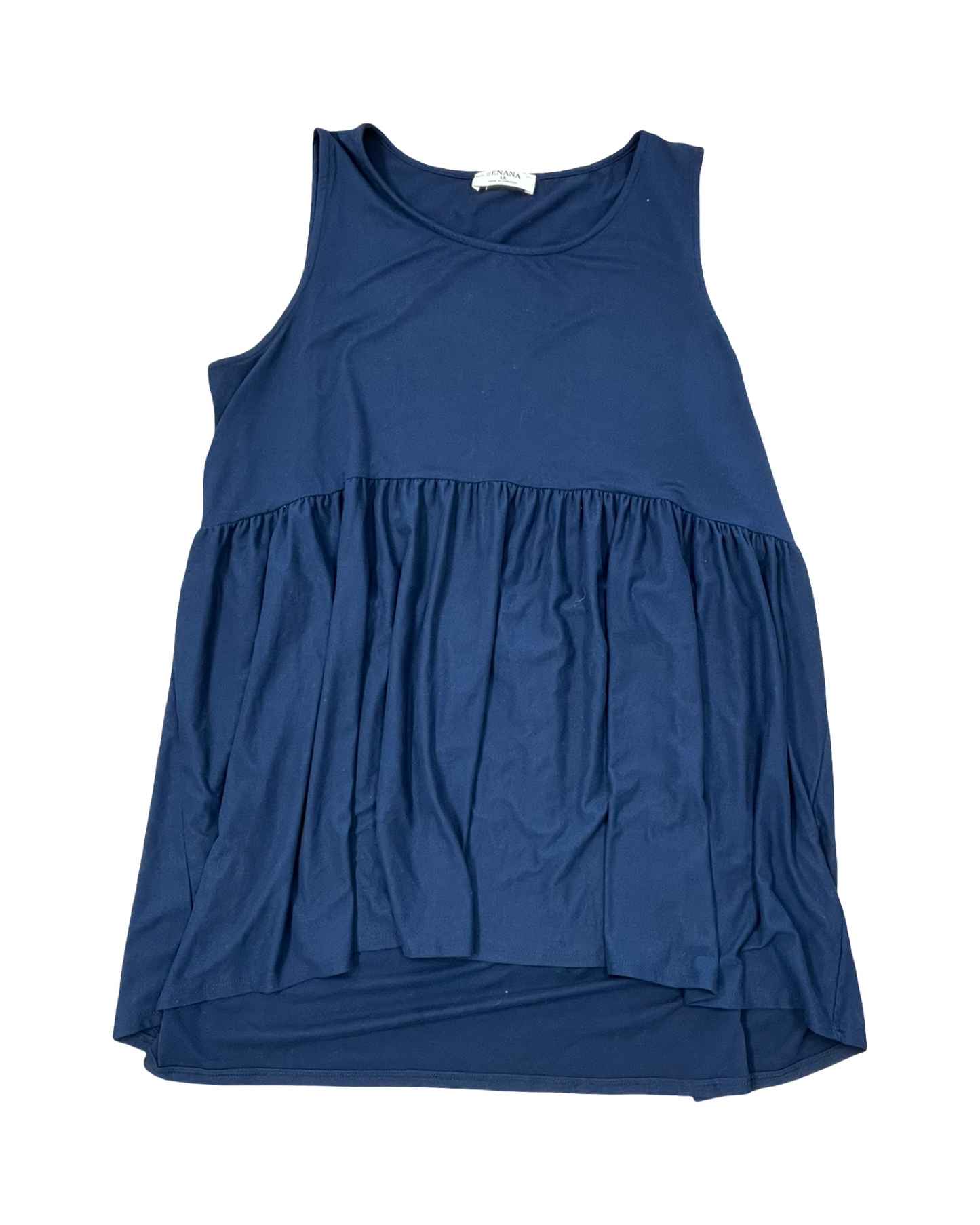 Tunic Sleeveless By Zenana In Navy, Size:1X