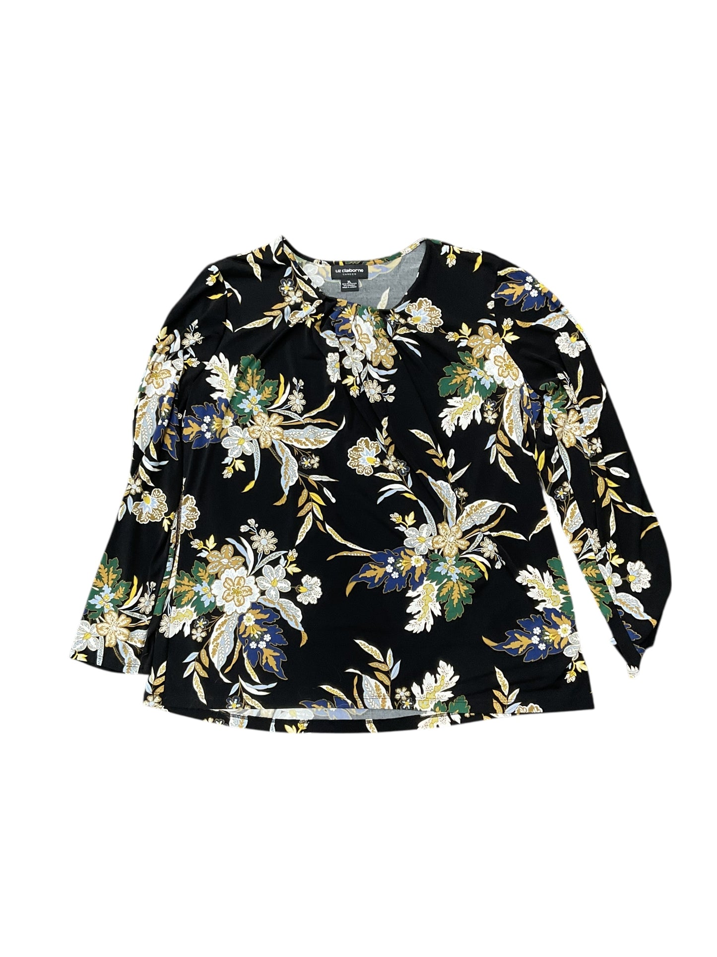 Top Ls By Liz Claiborne In Black, Size:Xl