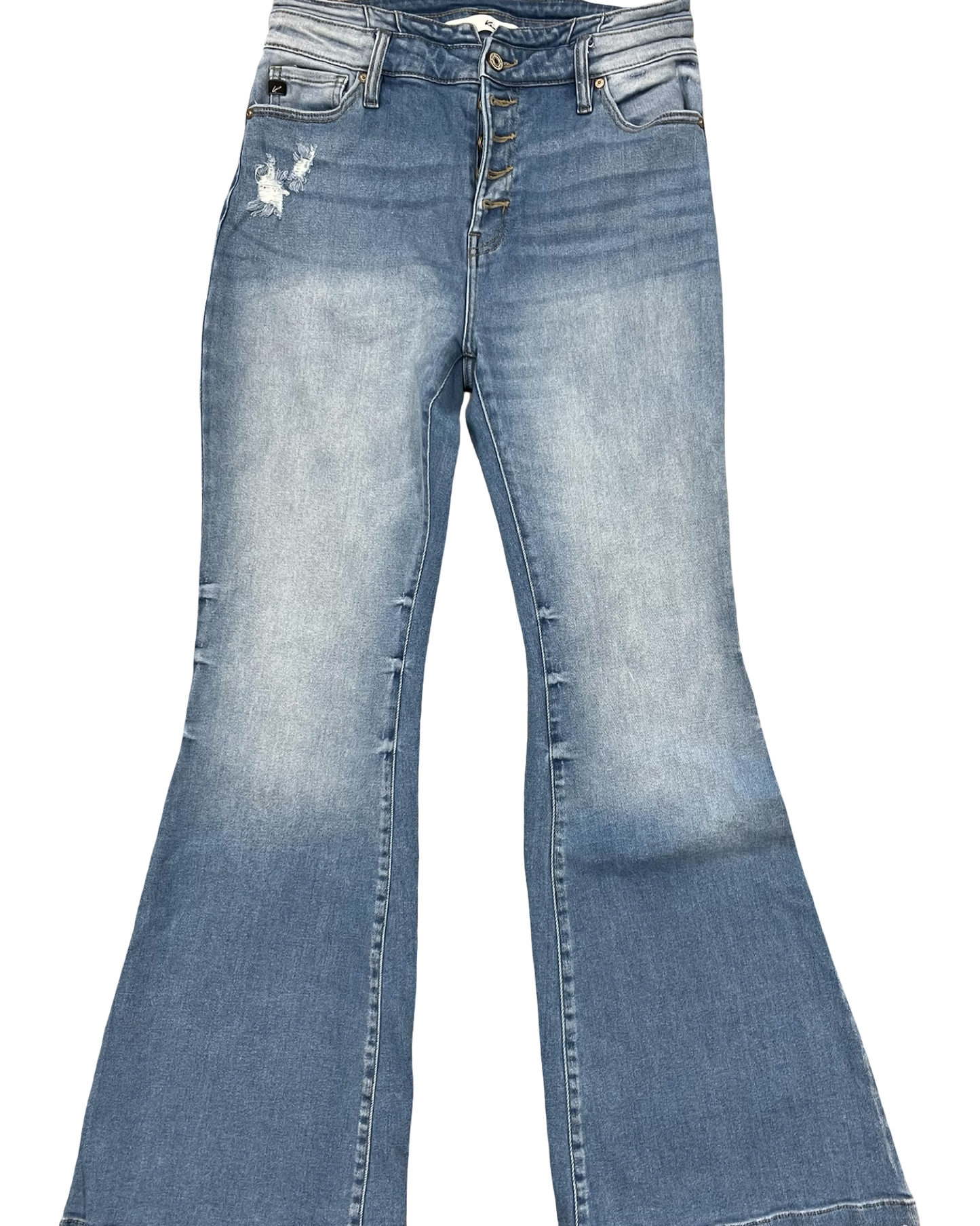 Jeans Flared By Kancan In Blue Denim, Size:8L
