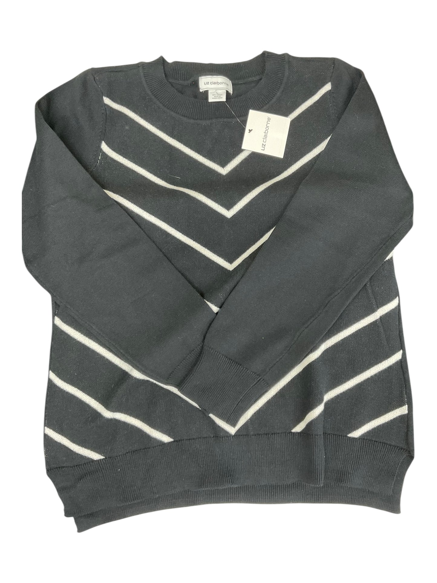 Sweater By Liz Claiborne In Black, Size:L