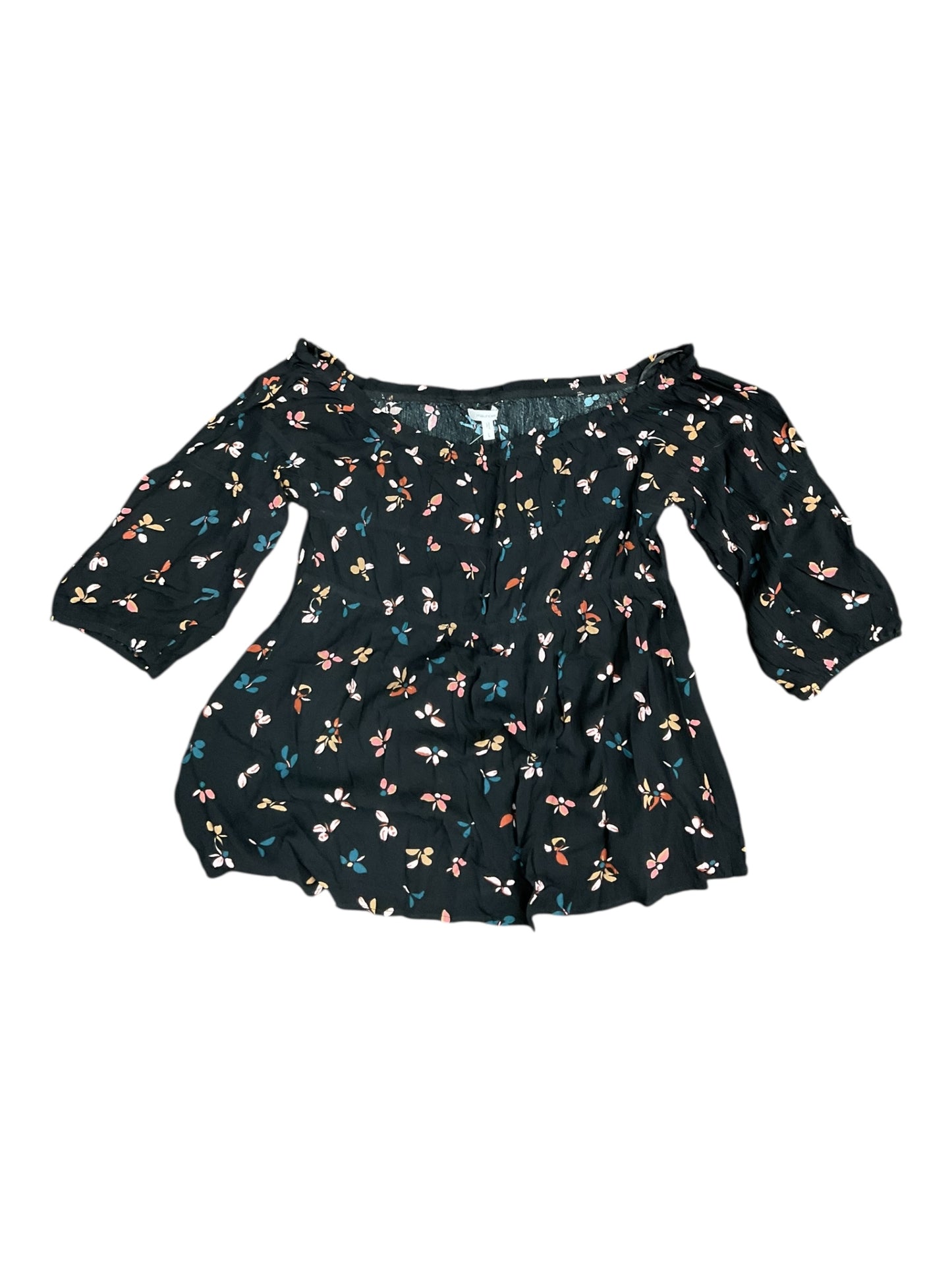 Top 3/4 Sleeve By Maurices In Black, Size:L