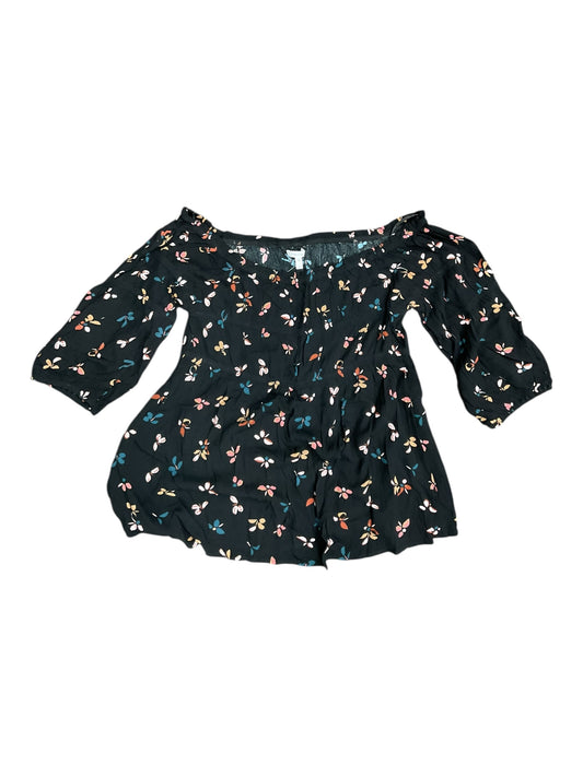 Top 3/4 Sleeve By Maurices In Black, Size:L