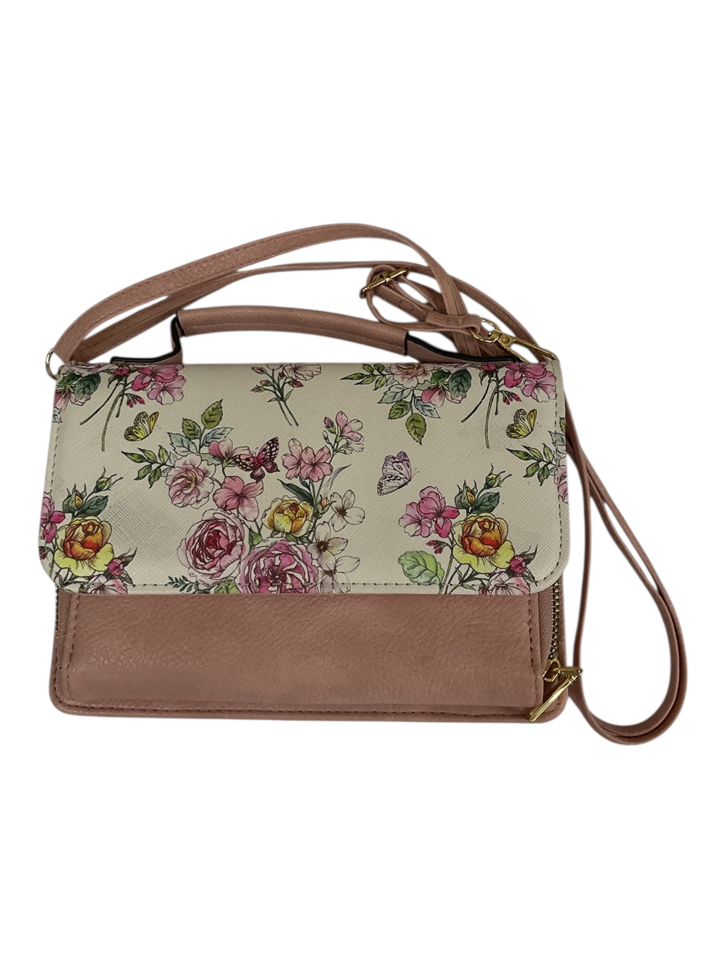 Crossbody By Clothes Mentor In Pink & White, Size:Small