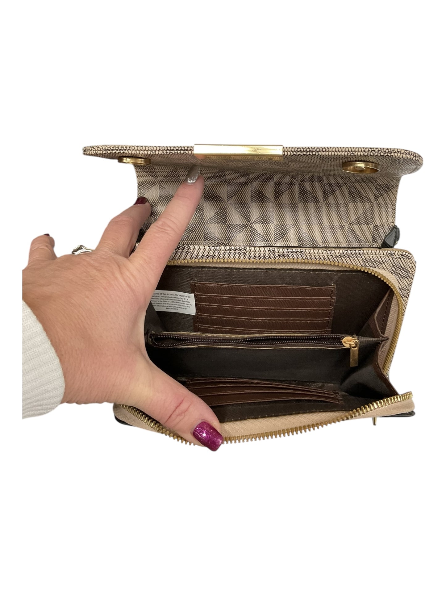 Crossbody By Clothes Mentor In Black & Tan, Size:Small