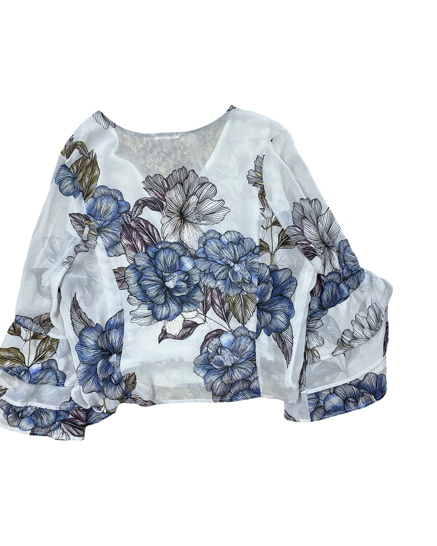 Top 3/4 Sleeve By Clothes Mentor In Floral Print, Size:2X