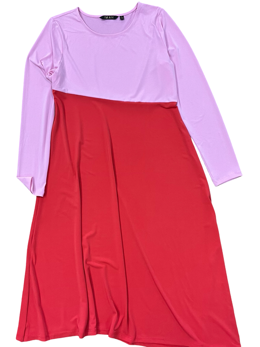 Dress Casual Midi By Clothes Mentor In Pink & Red, Size:S