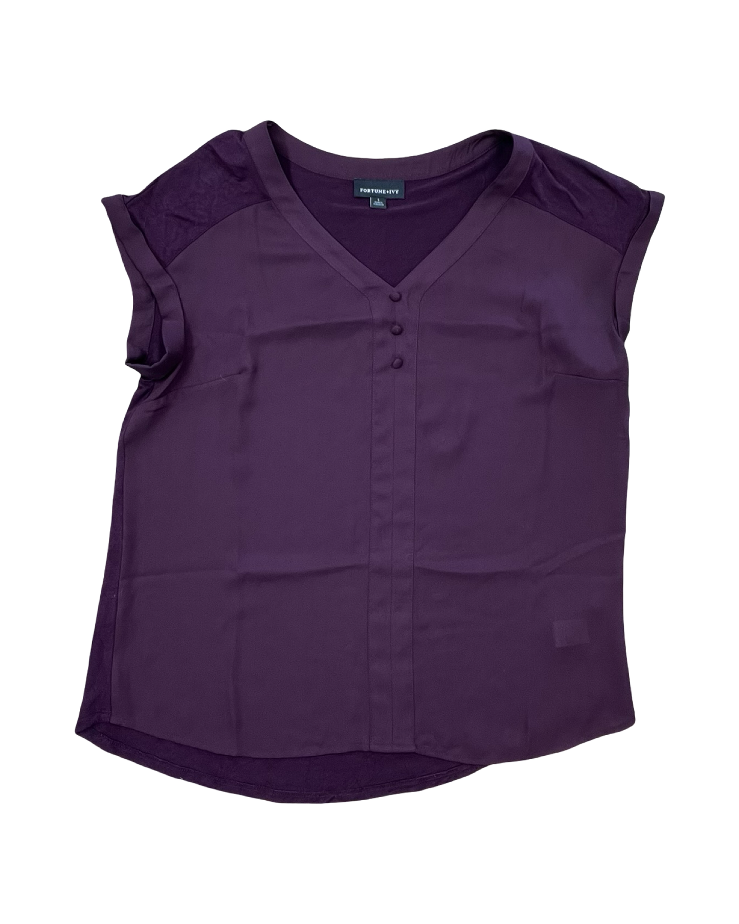 Top Ss By Fortune & Ivy In Purple, Size:L