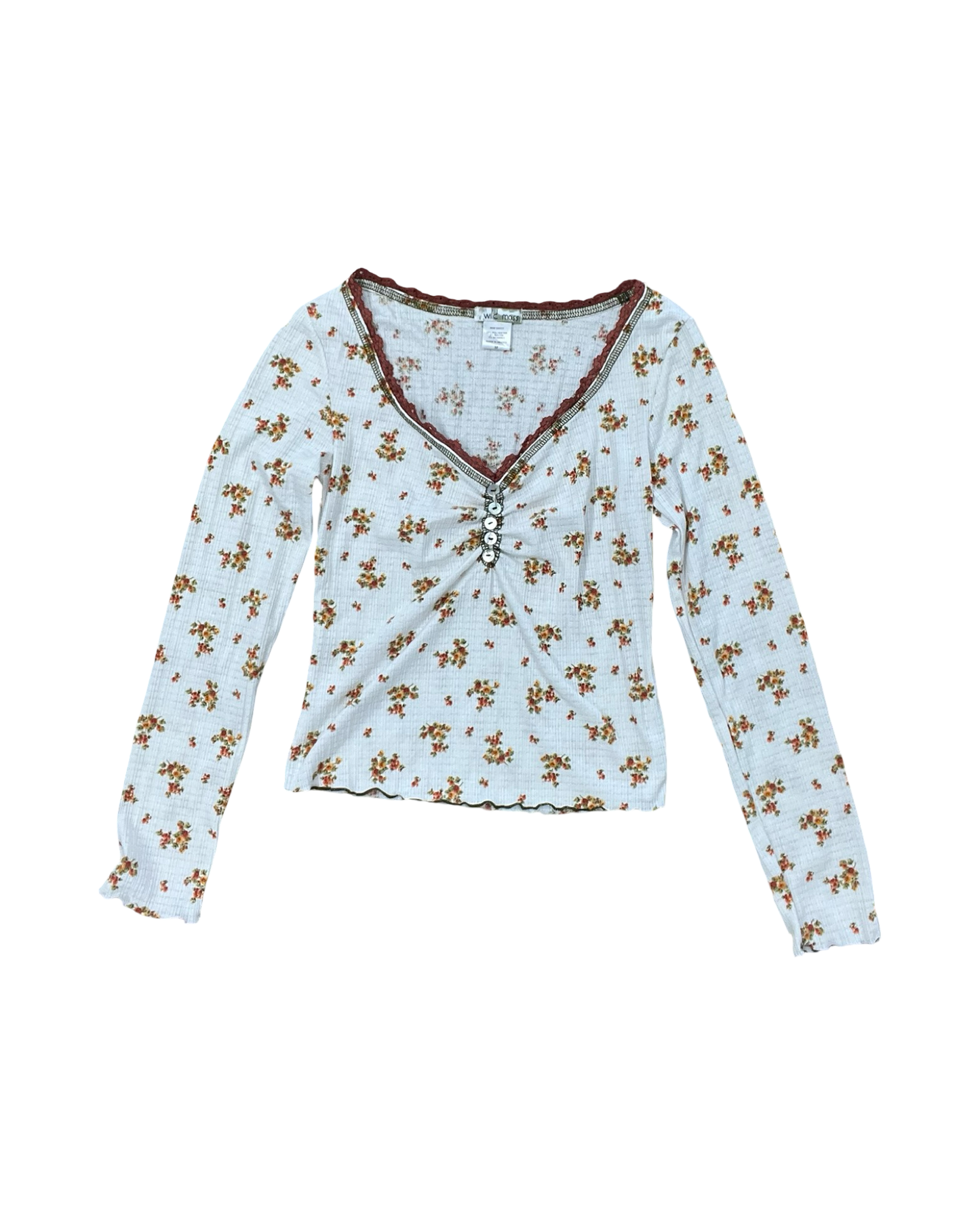 Top Ls By Cmc In Cream & Red, Size:M