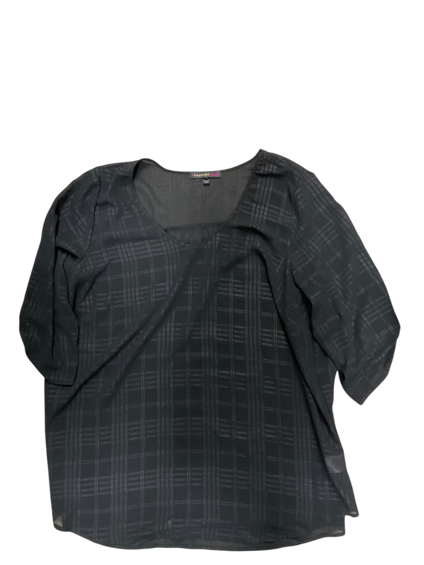 Top Ss By Heart And Soul In Black, Size:2X