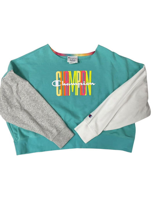 Sweatshirt Crewneck By Champion In Aqua, Size:L