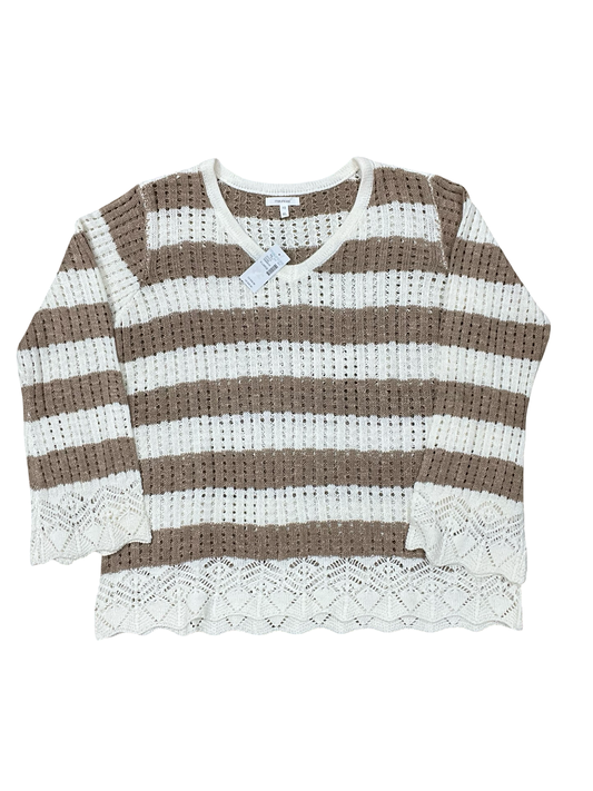 Top Ls By Maurices In Tan & White, Size:Xl