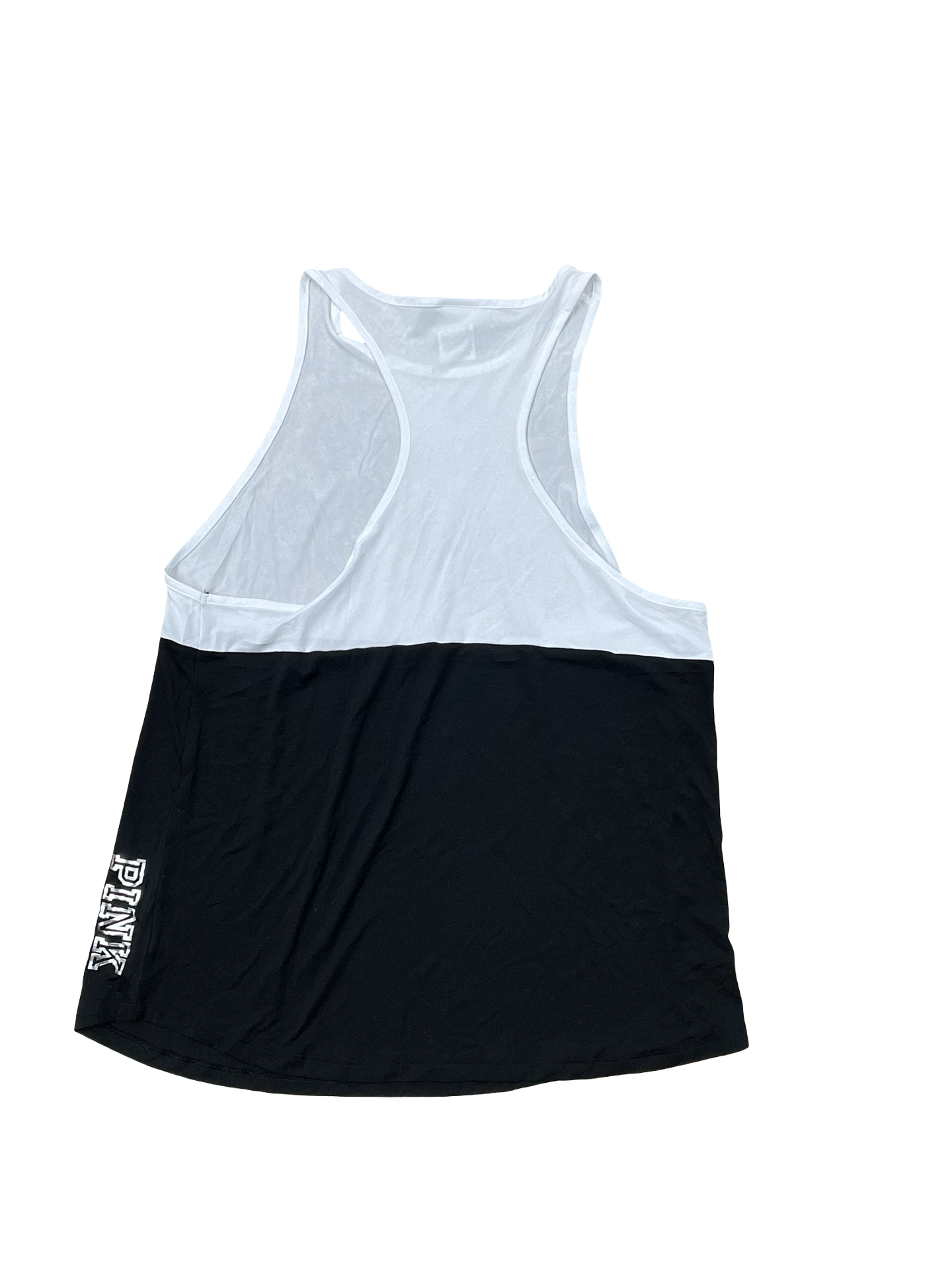 Top Sleeveless By Pink In Black & White, Size:L