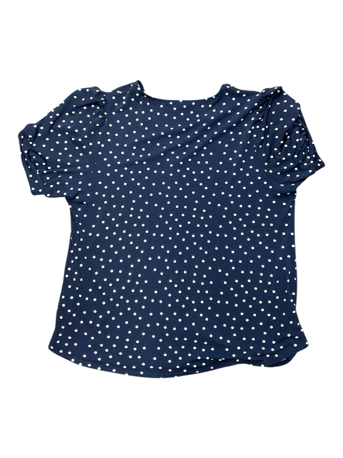 Top Ss By Adrianna Papell In Blue & White, Size:1X