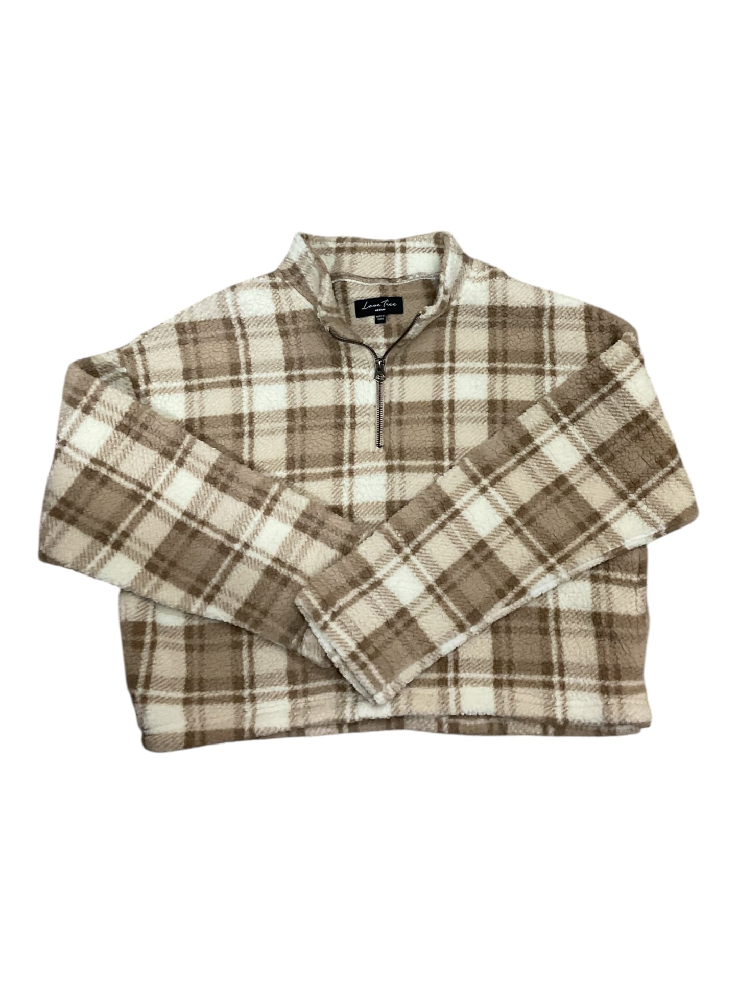 Sweatshirt Collar By Love Tree In Brown & Cream, Size:M