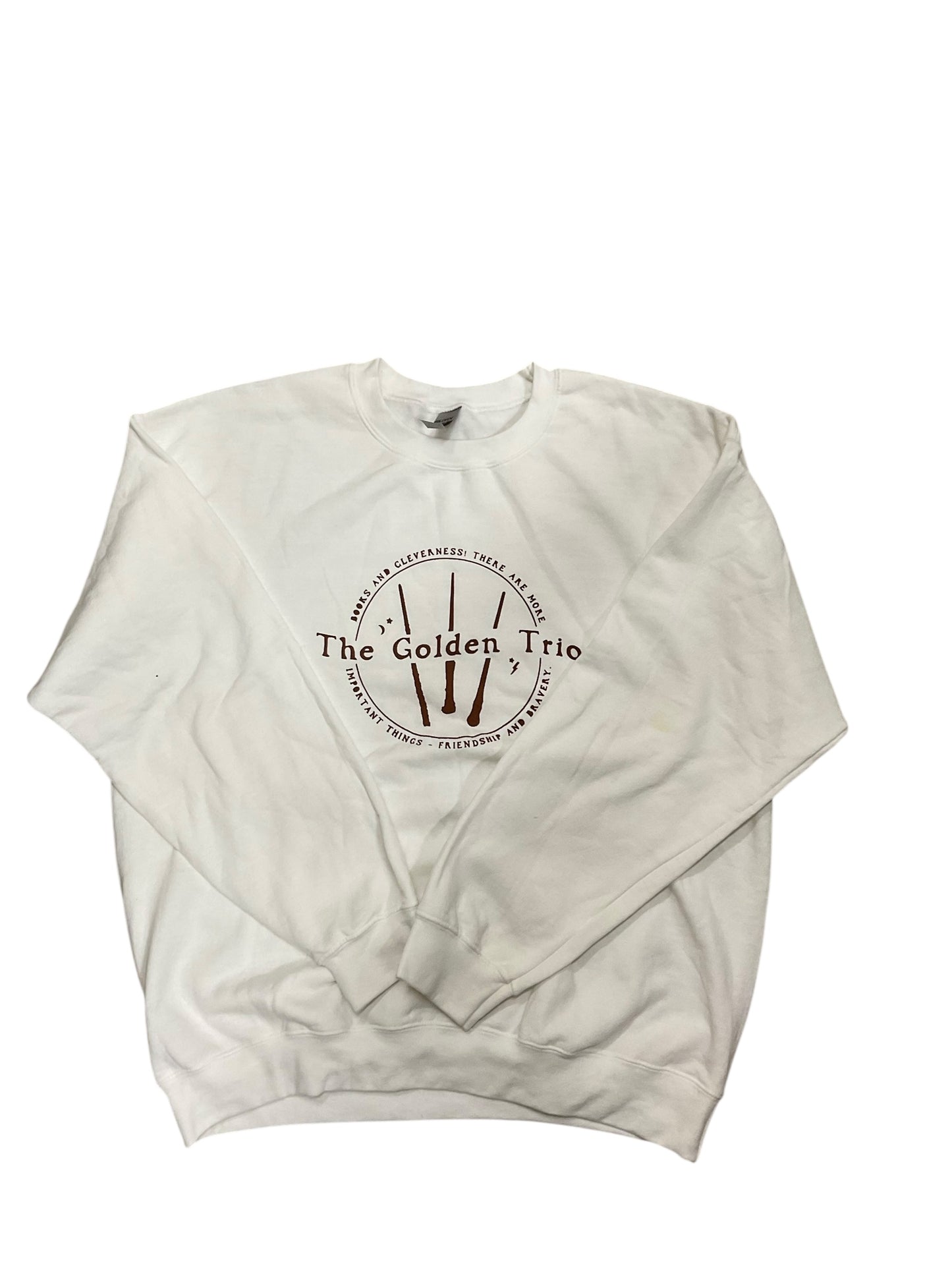 Sweatshirt Crewneck By Gildan In White, Size:L