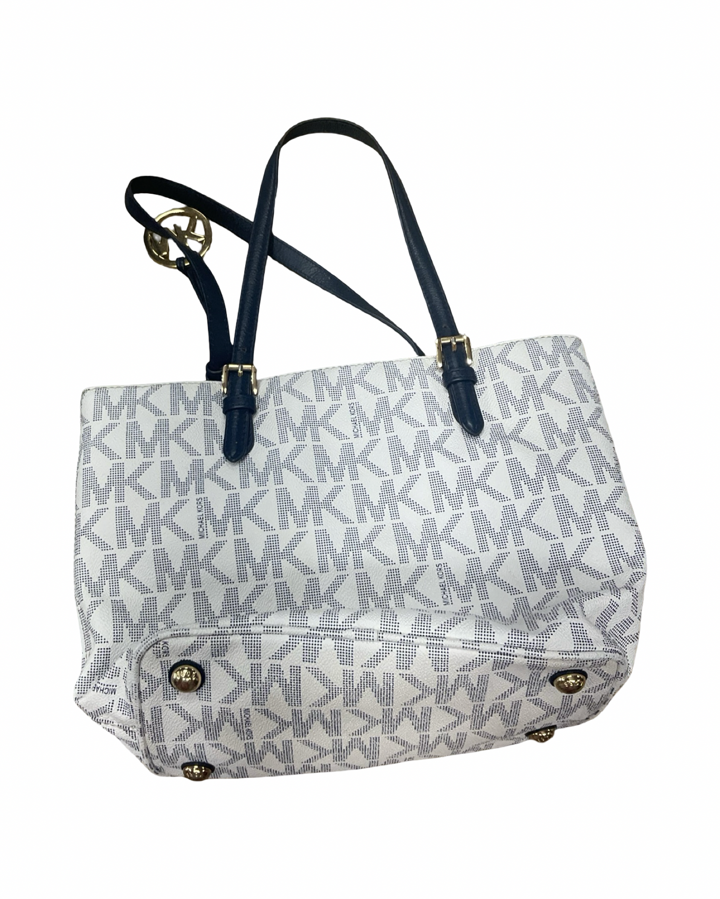 Handbag Designer By Kate Spade In Blue & White, Size:Medium