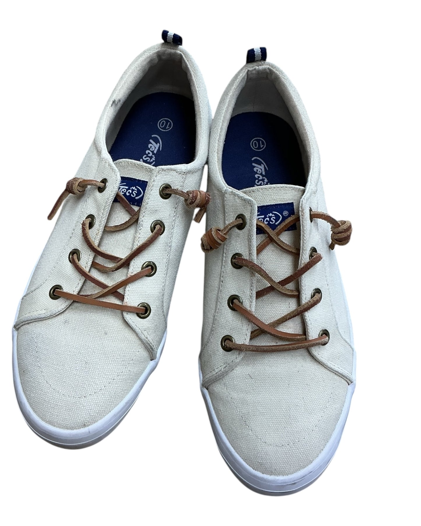 Shoes Flats By Clothes Mentor In Cream, Size:10