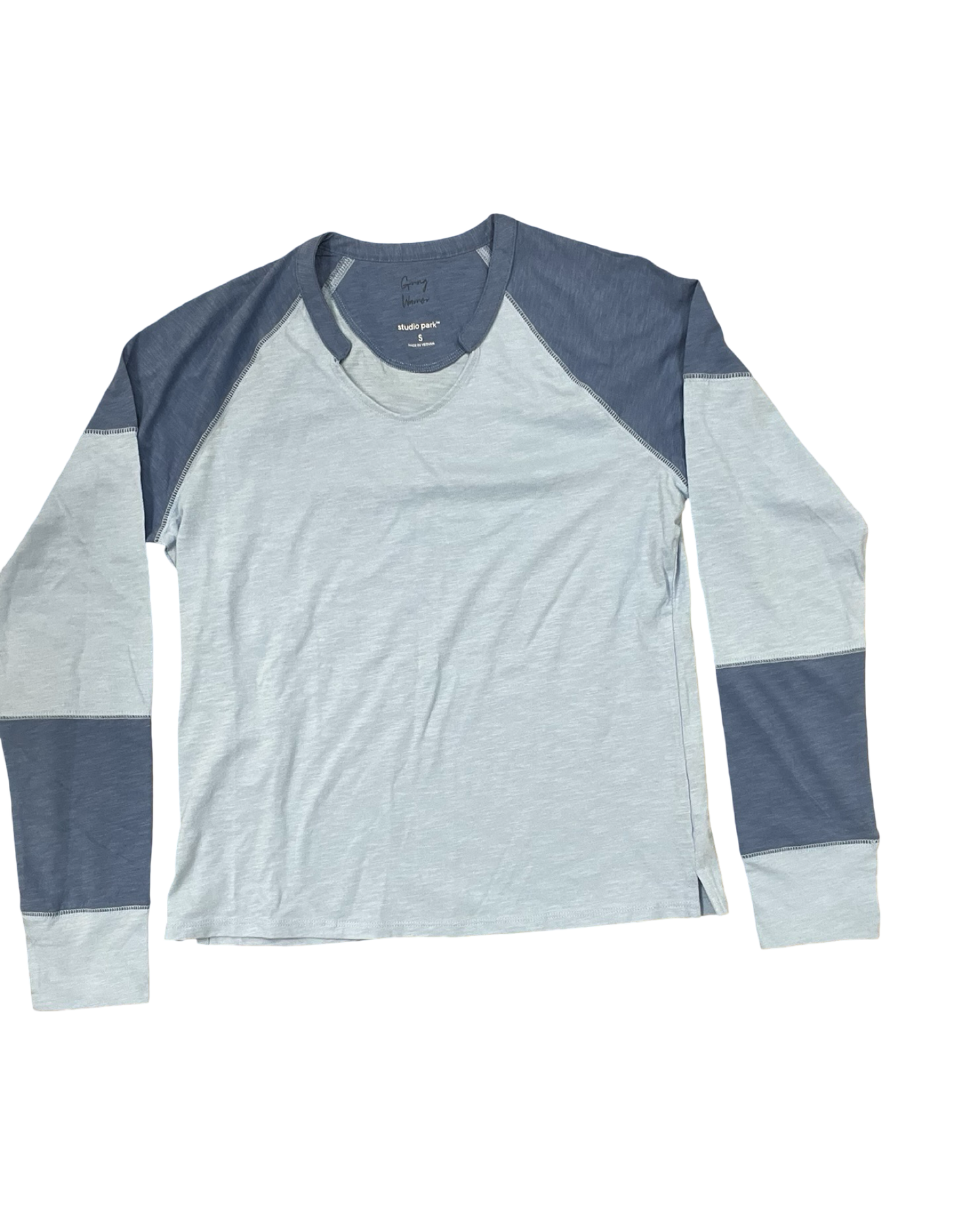 Tunic 3/4 Sleeve By Clothes Mentor In Blue, Size:S