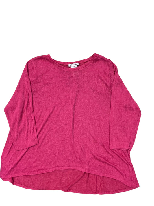 Top 3/4 Sleeve By Philosophy In Pink, Size:1X
