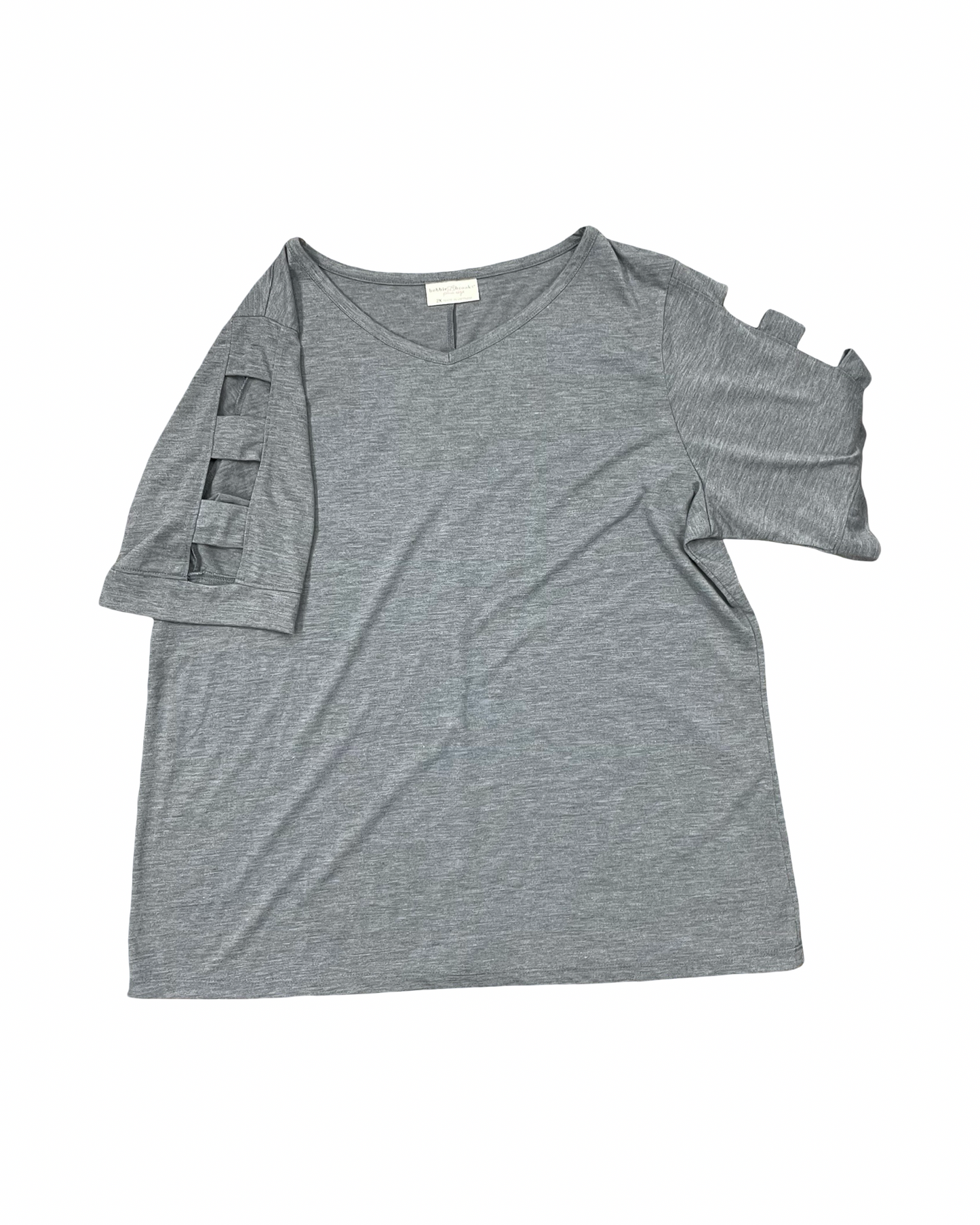 Top Ss By Bobbie Brooks In Grey, Size:2X