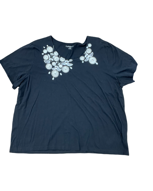 Top Ss By Croft And Barrow In Black, Size:3X