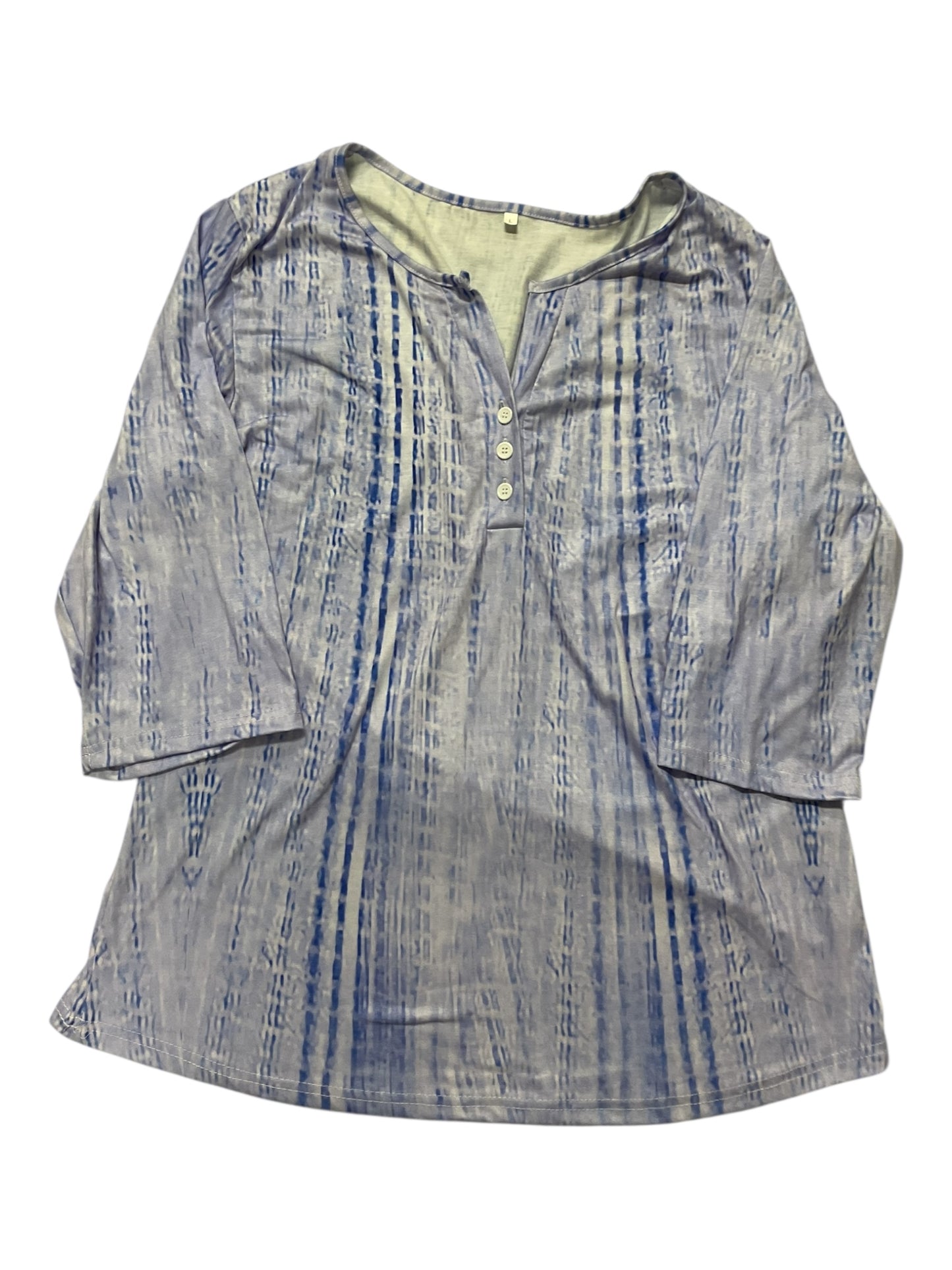 Top 3/4 Sleeve By Clothes Mentor In Blue, Size:L