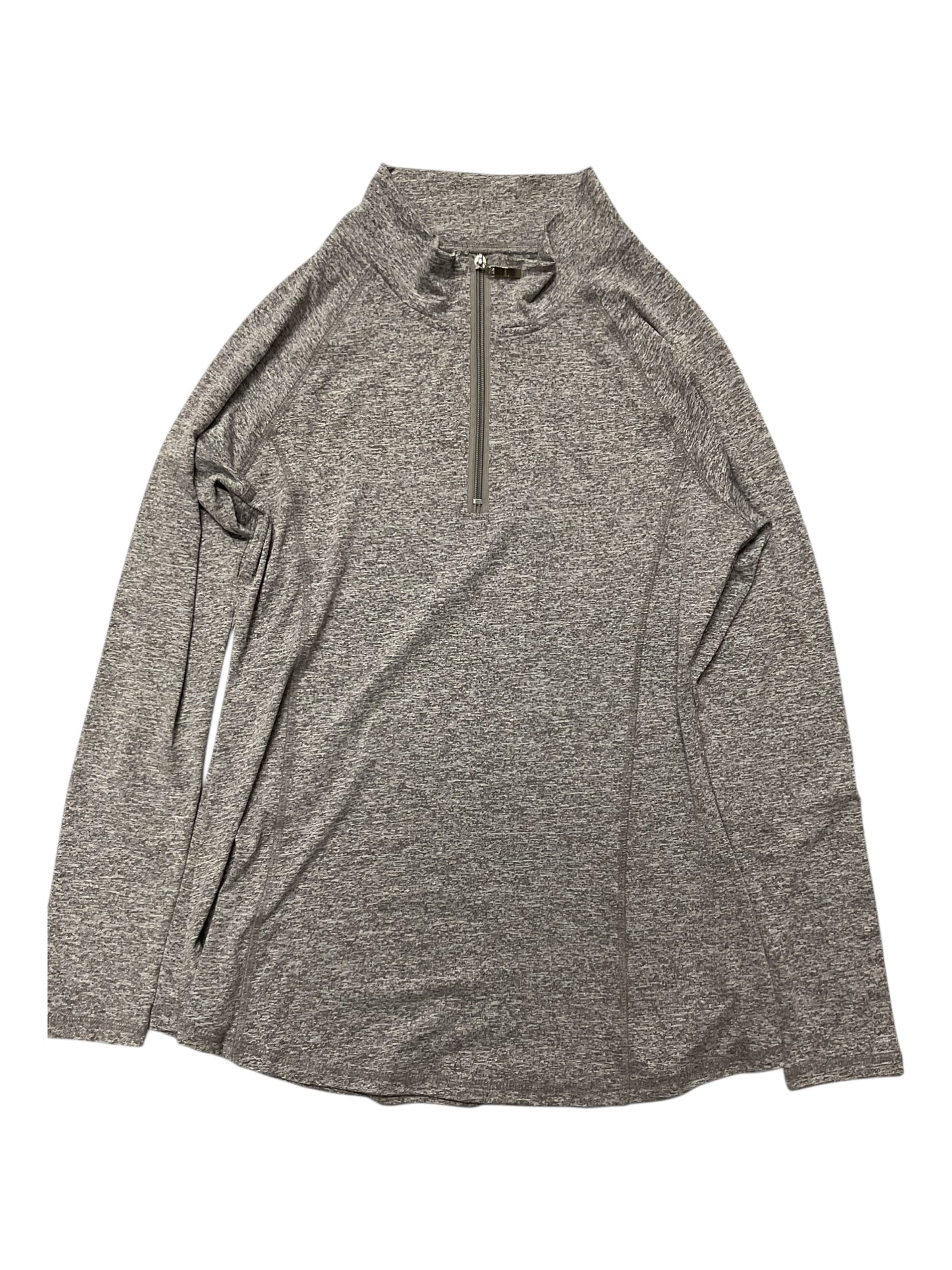Athletic Top Ls Collar By Clothes Mentor In Grey, Size:M