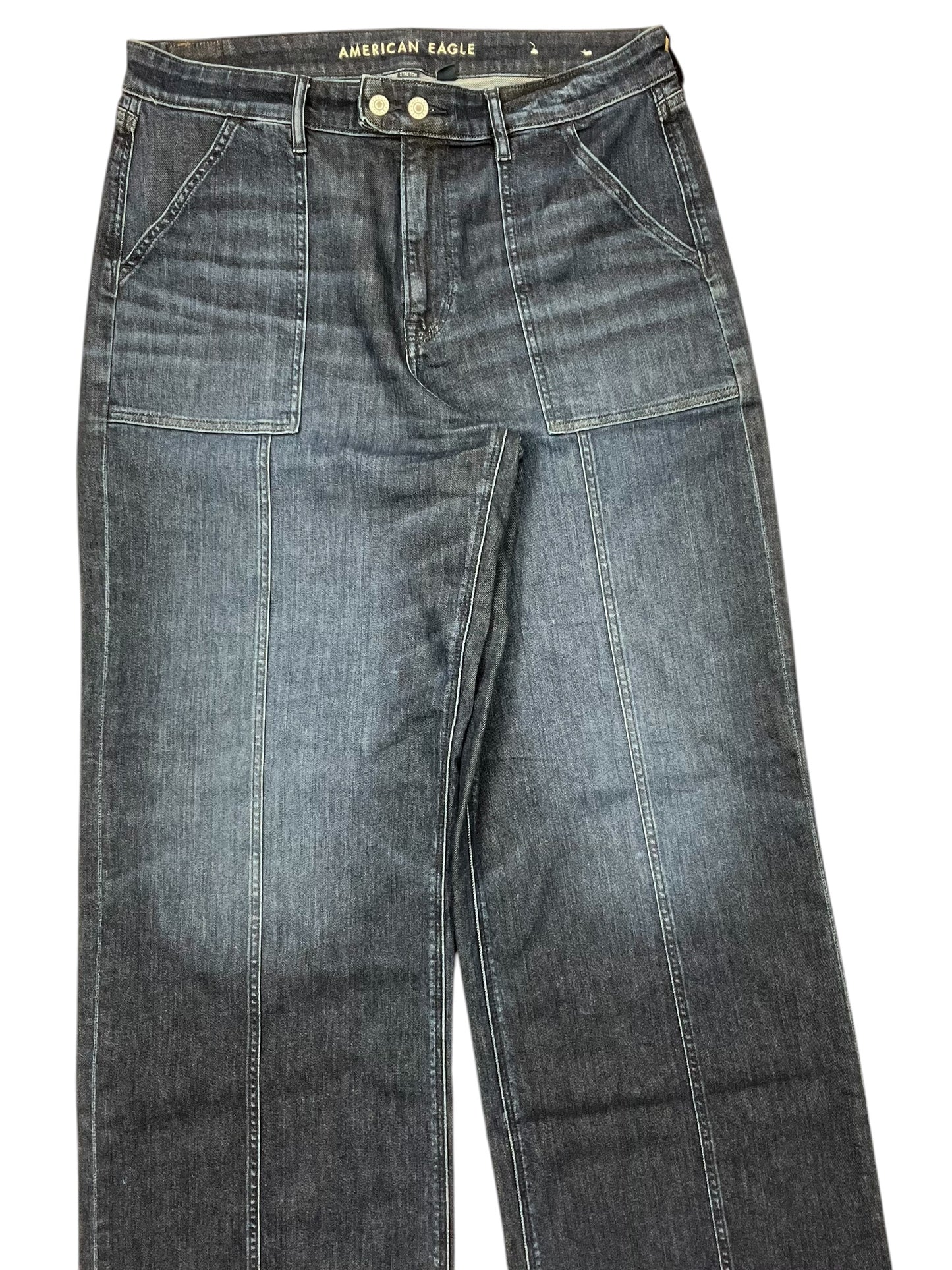 Jeans Wide Leg By American Eagle In Blue Denim, Size:16L