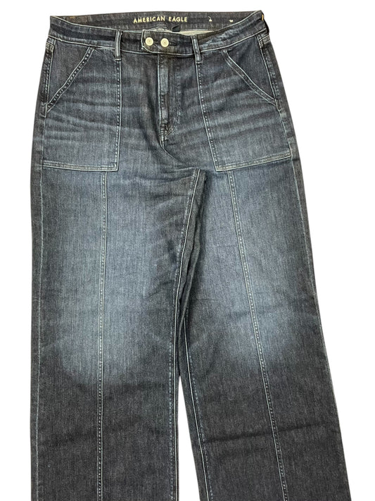 Jeans Wide Leg By American Eagle In Blue Denim, Size:16L