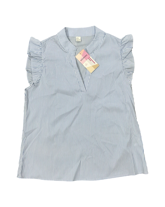Top Sleeveless By Clothes Mentor In Blue & White, Size:M