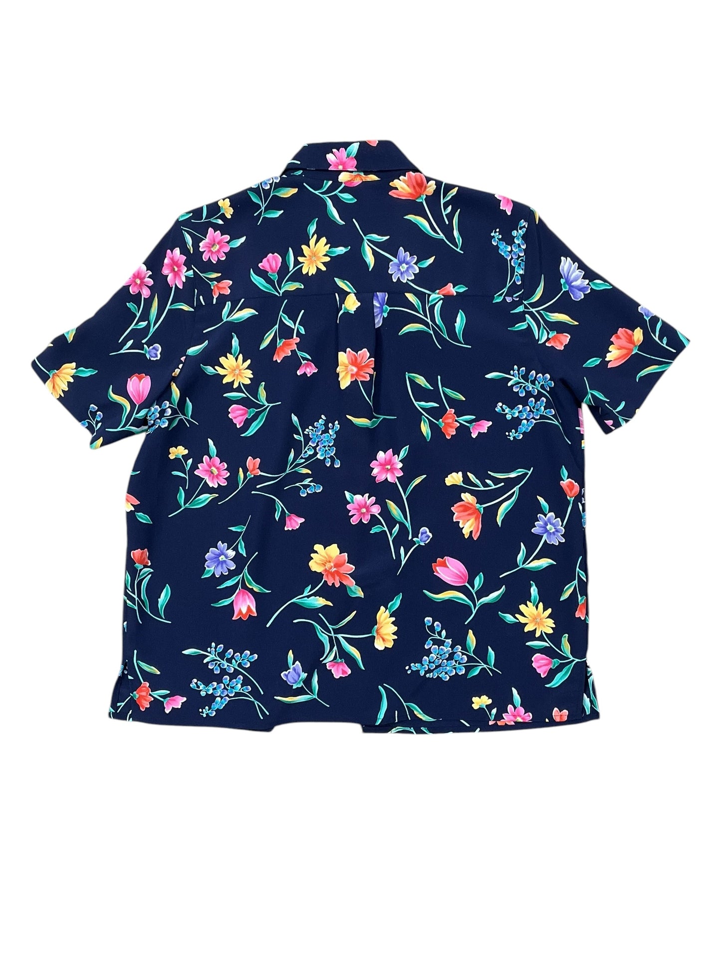 Blouse Ss By Alfred Dunner In Navy, Size:Mp