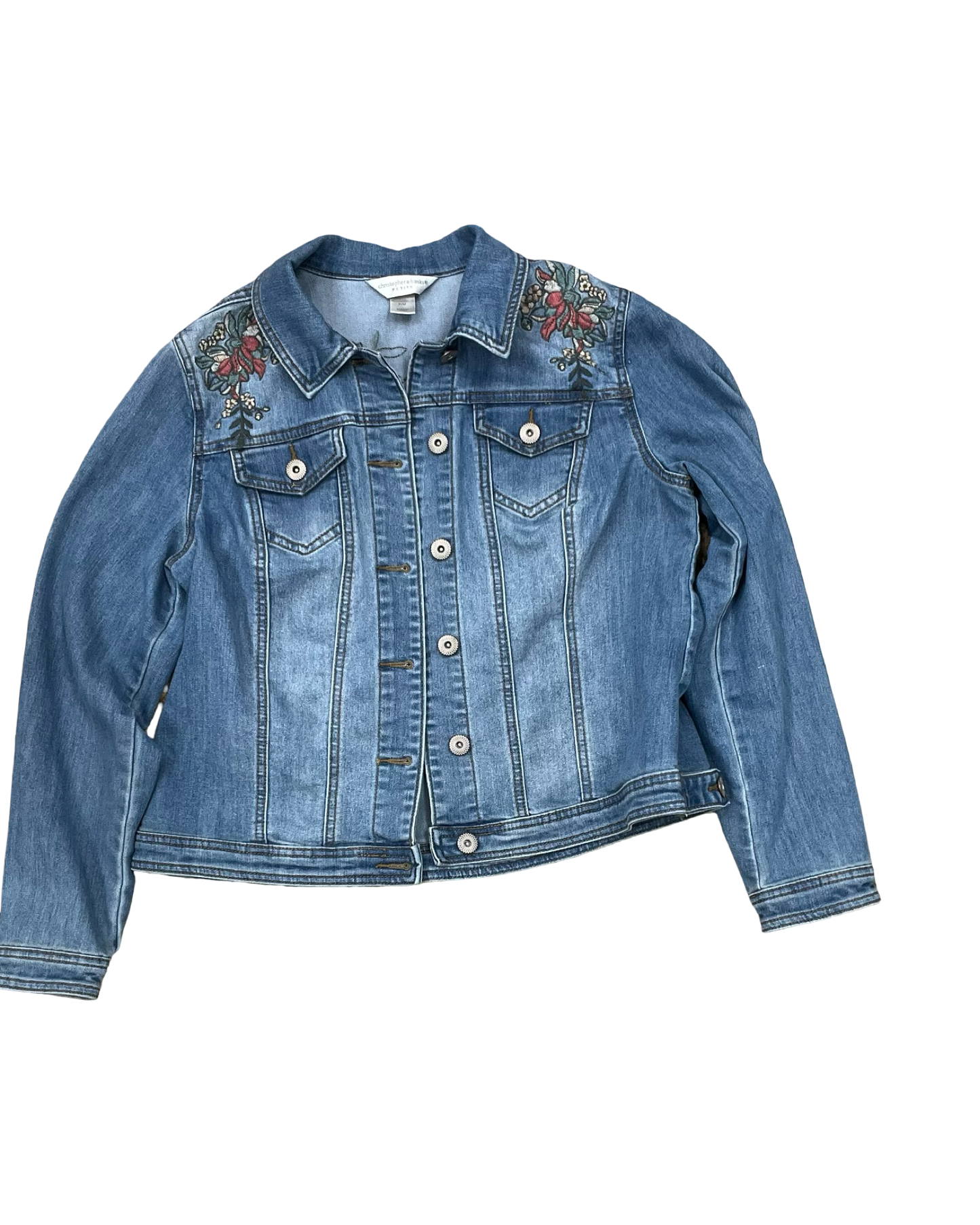 Jacket Denim By Christopher And Banks In Blue Denim, Size:Mp