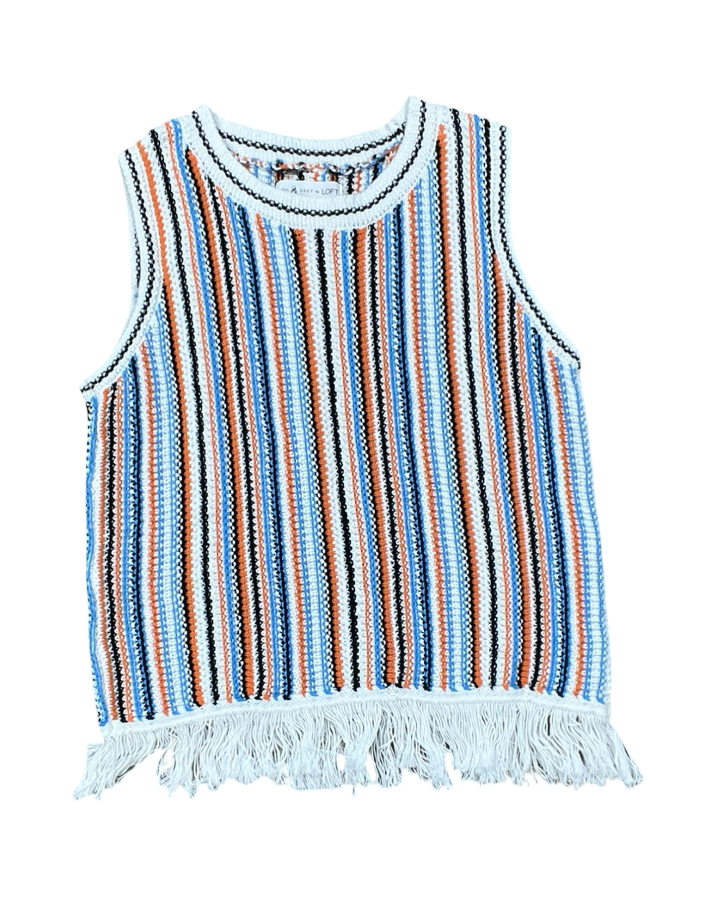 Top Sleeveless By Lou And Grey In Orange & White, Size:S