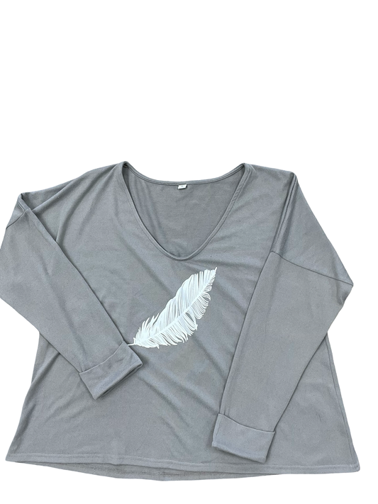 Top Ls By Clothes Mentor In Grey, Size:Xl