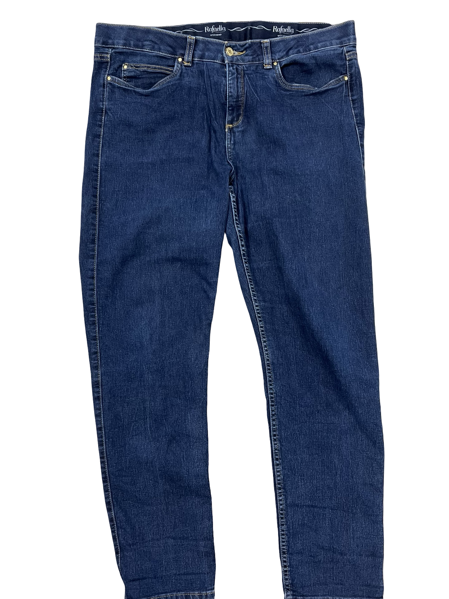 Jeans Boot Cut By Rafaella In Blue Denim, Size:16