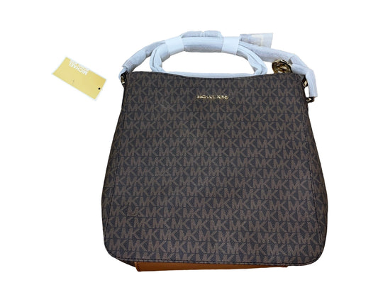 Crossbody Designer By Michael Kors In Brown & Tan, Size:Large