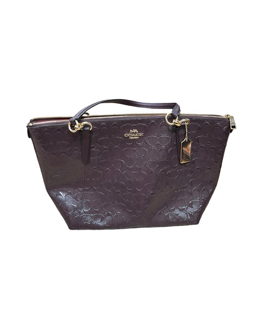 Handbag Designer By Coach In Maroon, Size:Large