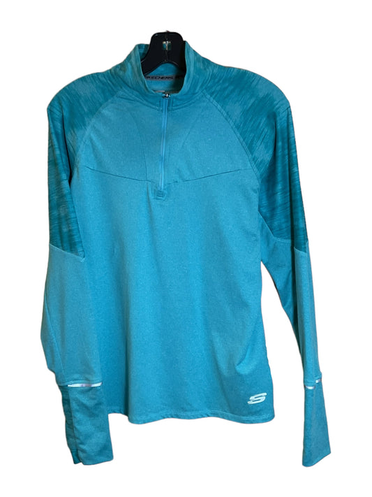 Athletic Top Long Sleeve Collar By Skechers  Size: L